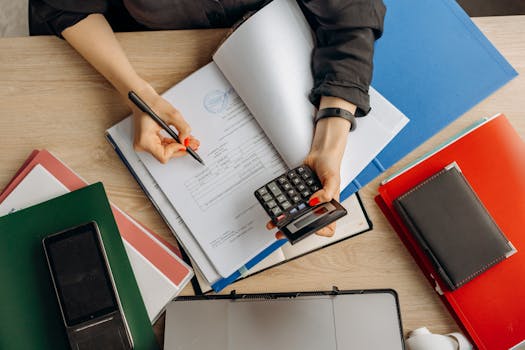 a woman reviewing her finances