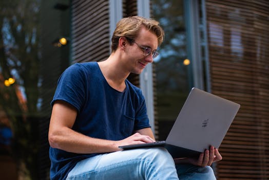 person working on laptop