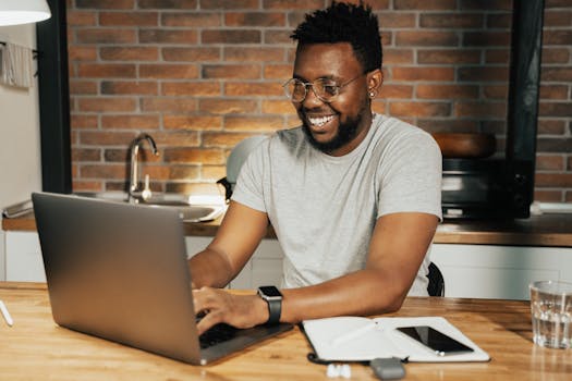 freelancer working on a laptop