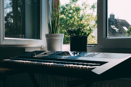 A serene workspace with a view of nature