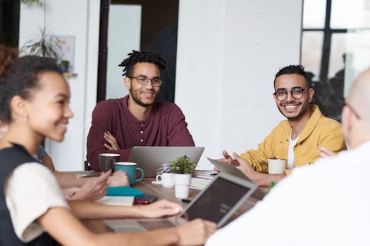 diverse freelancers working together