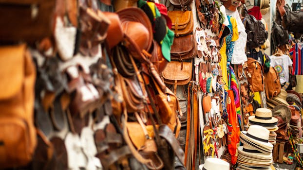 image of handmade furniture displayed at a market