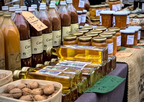 eco-friendly product display at a local market