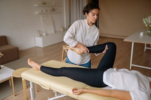 image of personal trainer working with a client